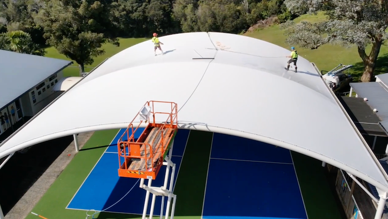 Court shade installation walkthrough