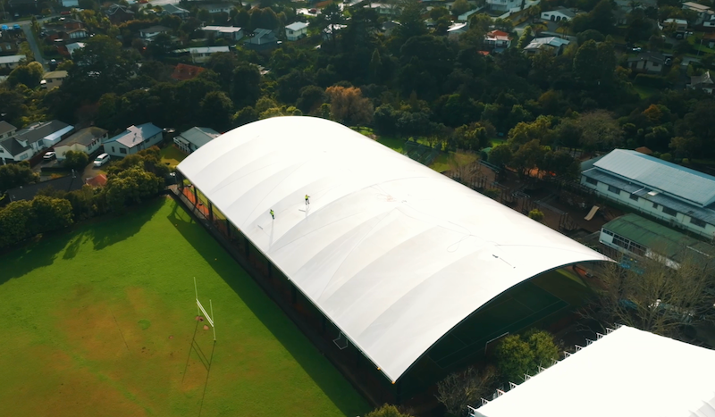 Tensara™ canopy structure aerial view